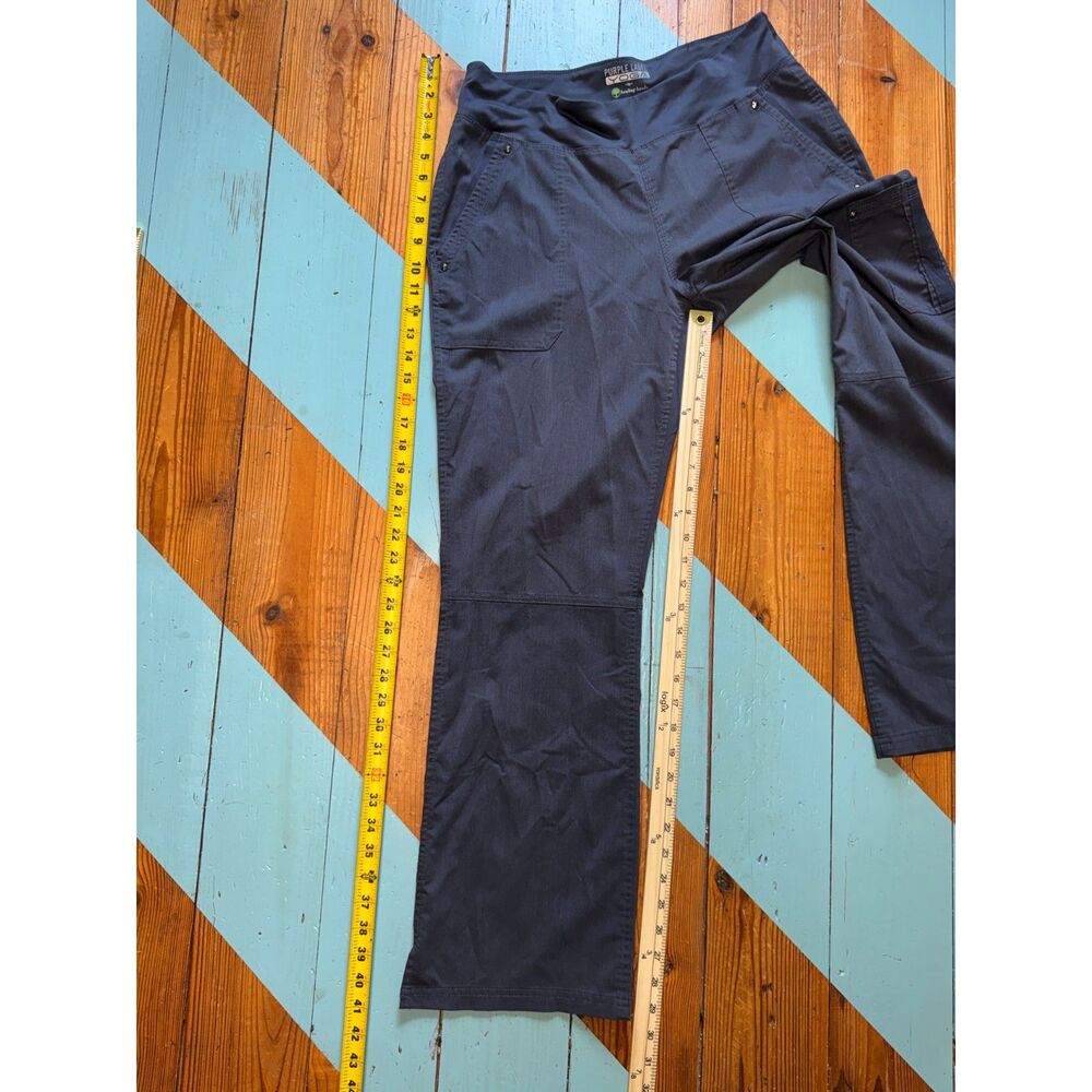 Purple Label YOGA by Healing Hands Gray Utility Cargo Scrub Pants Women’s M - Picture 3 of 12